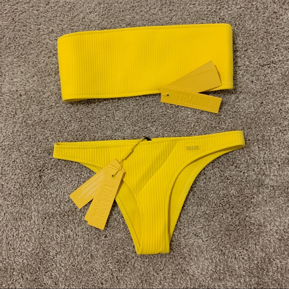Yellow Triangl Bikini Set